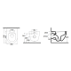 BIANCO CERAMICA LENTA ΚΡΕΜΑΣΤΗ ΛΕΚΑΝΗ RIMLESS 53 CM, KΑΛΥΜΑ SLIM SOFT, BLACK MATT, 381600C-401