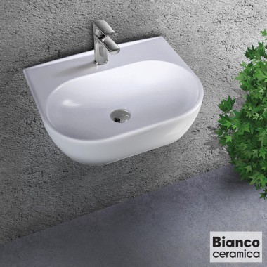 BIANCO CERAMICA STUDIO, ΚΡΕΜΑΣΤΟΣ ΠΟΡΣΕΛΑΝΙΝΟΣ ΝΙΠΤΗΡΑΣ, WHITE, 51x42 CM, 39050-300