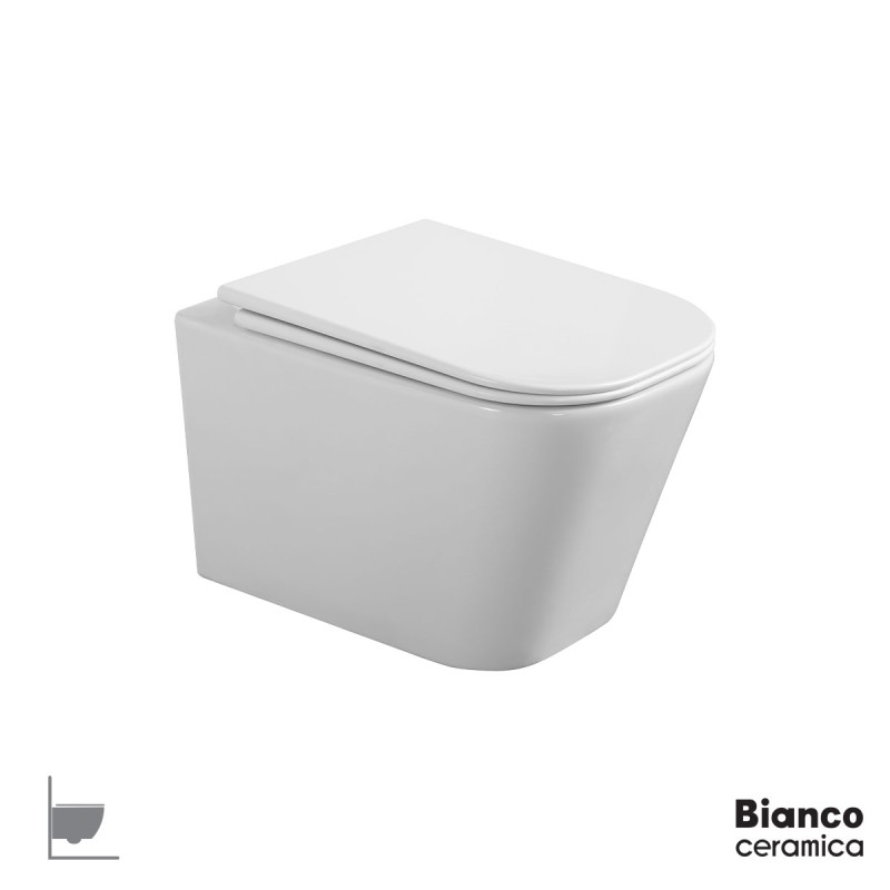 BIANCO CERAMICA ALBA AL 110, TORNADO, ΚΡΕΜΑΣΤΗ ΛΕΚΑΝΗ, ΚΑΛΥΜΜΑ SLIM SOFT CLOSE,  49 CM, AL 11000SC-300