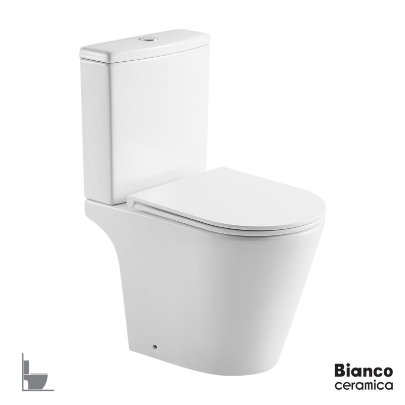 BIANCO CERAMICA AMELIA AM 120, ΚΑΤΩΣΤΟΜΙΑ ΛΕΚΑΝΗ, ΚΑΛΥΜΜΑ SLIM SOFT CLOSE, RIMLESS, AM 12000SC-300