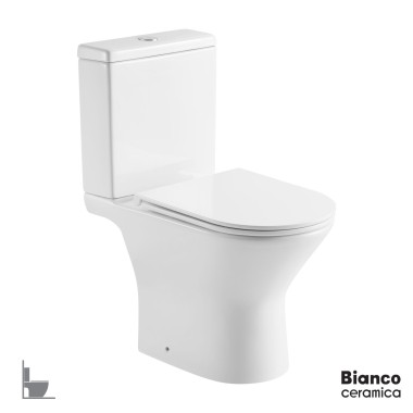 BIANCO CERAMICA BELLA BL 120, ΛΕΚΑΝΗ ΚΑΤΩΣΤΟΜΙΑ, ΚΑΛΥΜΜΑ SLIM SOFT CLOSE, RIMLESS, WHITE, BL 12000SC-300