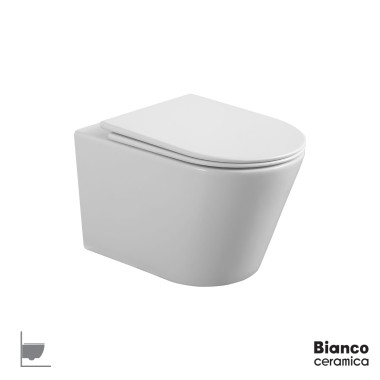 BIANCO CERAMICA KATA KT 110 TORNADO, ΚΡΕΜΑΣΤΗ ΛΕΚΑΝΗ, ΚΑΛΥΜΜΑ SLIM SOFT CLOSE, WHITE, KT 11000SC-300
