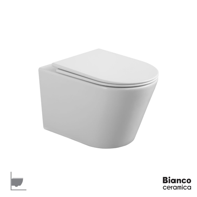 BIANCO CERAMICA KATA KT 110 TORNADO, ΚΡΕΜΑΣΤΗ ΛΕΚΑΝΗ, ΚΑΛΥΜΜΑ SLIM SOFT CLOSE, WHITE, KT 11000SC-300
