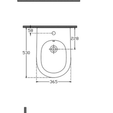 BIANCO CERAMICA REMO RM 110, ΚΡΕΜΑΣΤΟ ΜΠΙΝΤΕ, 53 CM, LNB 53-300