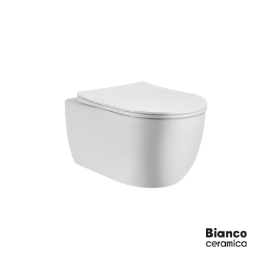 BIANCO CERAMICA MAYA MY 110, ΚΡΕΜΑΣΤΗ ΛΕΚΑΝΗ, ΚΑΛΥΜΜΑ SLIM SOFT CLOSE, RIMLESS, WHITE, MY 11000SC-300