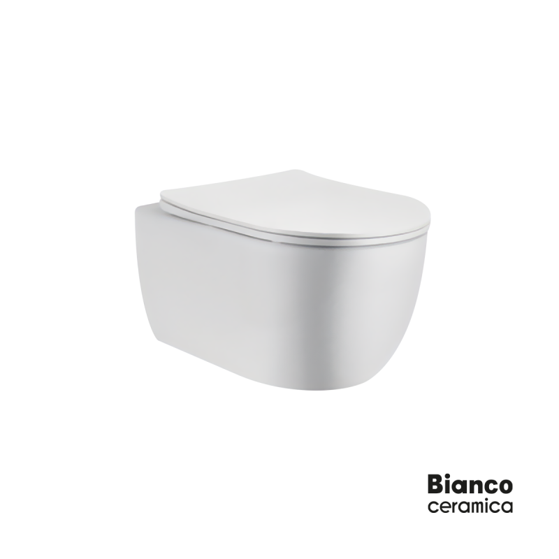 BIANCO CERAMICA MAYA MY 110, ΚΡΕΜΑΣΤΗ ΛΕΚΑΝΗ, ΚΑΛΥΜΜΑ SLIM SOFT CLOSE, RIMLESS, WHITE, MY 11000SC-300