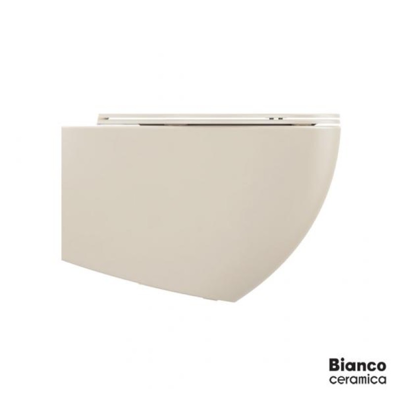 BIANCO CERAMICA LENTA ΚΡΕΜΑΣΤΗ ΛΕΚΑΝΗ RIMLESS ΑΠΟ ΠΟΡΣΕΛΑΝΗ  IVORY MAT 