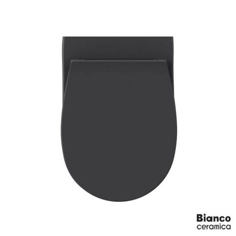 BIANCO CERAMICA LENTA ΚΡΕΜΑΣΤΗ ΛΕΚΑΝΗ RIMLESS ΑΠΟ ΠΟΡΣΕΛΑΝΗ ANTHRACITE MATT 