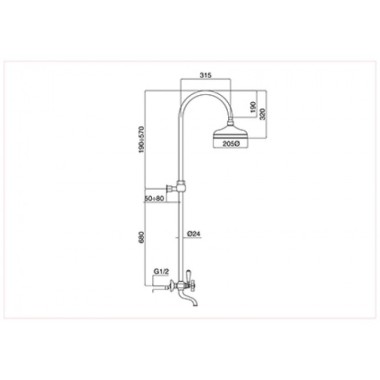 BUGNATESE PRINCETON ΡΥΘΜΙΖΟΜΕΝΗ ΣΤΗΛΗ ΝΤΟΥΣ 92-125 CM 3 ΕΞΟΔΩΝ, CD801-220 