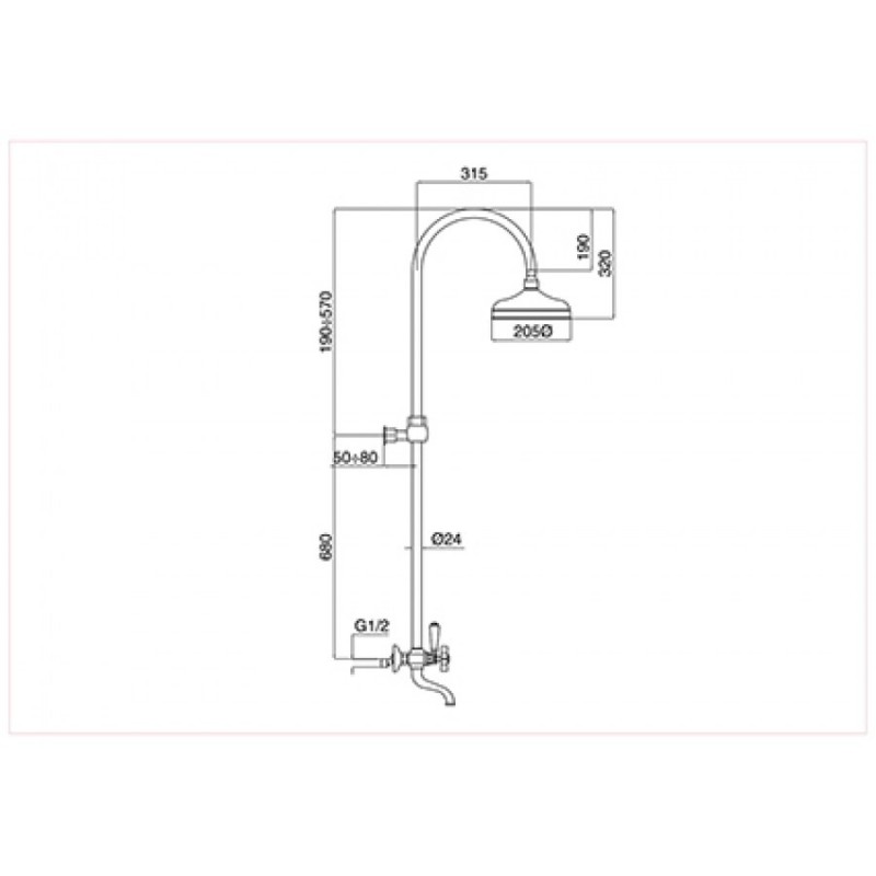 BUGNATESE PRINCETON ΡΥΘΜΙΖΟΜΕΝΗ ΣΤΗΛΗ ΝΤΟΥΣ 92-125 CM 3 ΕΞΟΔΩΝ, CD801-220 