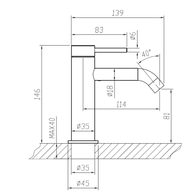 CORA COSMO 316L ΜΠΑΤΑΡΙΑ ΝΙΠΤΗΡΟΣ, INOX BRUSHED, 6111-111