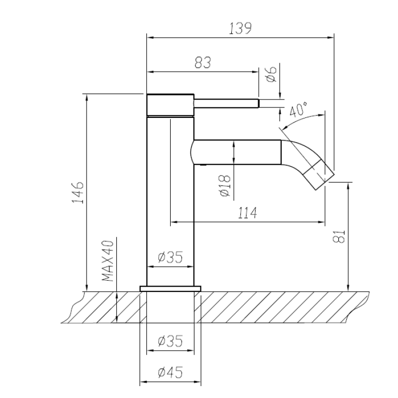 CORA COSMO 316L ΜΠΑΤΑΡΙΑ ΝΙΠΤΗΡΟΣ, INOX BRUSHED, 6111-111
