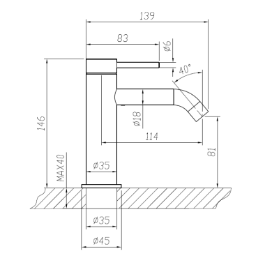 CORA COSMO 316L 316 ΜΠΑΤΑΡΙΑ ΝΙΠΤΗΡΟΣ BLACK BRUSHED (PVD), 6111-411