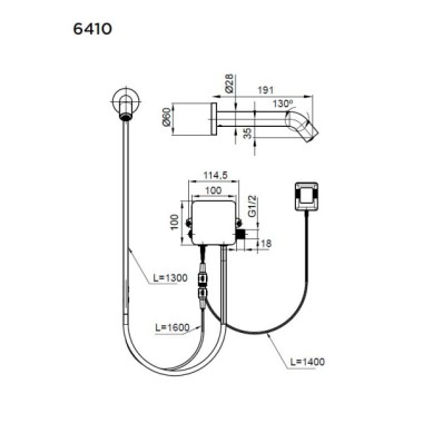 CORA SENSOR ΗΛΕΚΤΡΟΝΙΚΗ ΕΠΙΤΟΙΧΗ ΜΠΑΤΑΡΙΑ ME ΑΝΑΜΕΙΞΗ, INOX, 6410-400 + V13-100