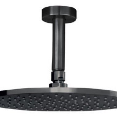 Cora Cosmo 316L, Aνακλινόμενη Κεφαλή Φ25 cm + Μπράτσο Οροφής 10 cm, Black Brushed PVD, IN2225-411 + IN110-411