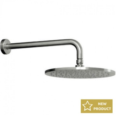 Cora Cosmo 316L, Ανακλινόμενη Κεφαλή Φ25 CM + Μπράτσο Oροφής 10 cm, Inox Brushed, IN225-111 + IN110-111