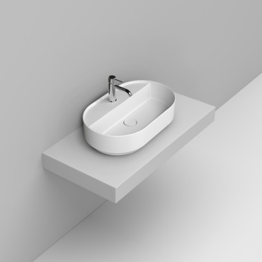 Ceramica Dolomite Noemi Oval Vessel, Επιτραπέζιος Νιπτήρας, 65X40 cm, White,D312001