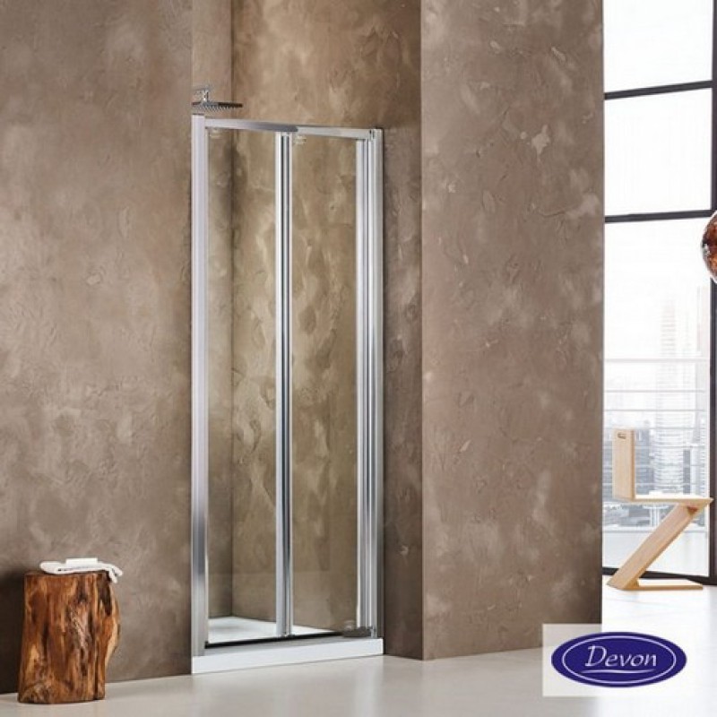 DEVON PRIMUS PLUS BI-FOLD, ΚΑΜΠΙΝΑ ΝΤΟΥΖΙΕΡΑΣ, CHROME, 100 (95.5-99.5) CM, ΎΨΟΣ: 185 CM, BI 100T-100