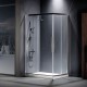DEVON FLOW CORNER ENTRY, ΚΑΜΠΙΝΑ ΝΤΟΥΣ ΤΕΤΡΑΓΩΝΗ Clean Glass, 80x90 cm, Ύψος: 195 cm