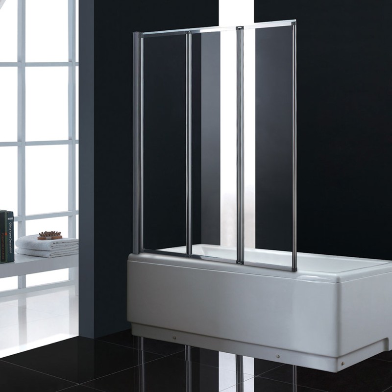 DEVON PRIMUS PLUS, 3ΠΤΥΧΟ ΜΠΑΝΙΕΡΑΣ, 120x140x140 CM, CLEAR CHROME, DT 1200T-100