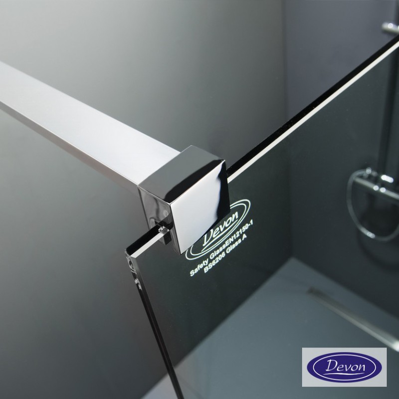 DEVON IWIS WALK-IN, ΚΑΜΠΙΝΑ ΣΤΑΘΕΡΟ ΚΡΥΣΤΑΛΛΟ, CLEAN GLASS, CHROME, 100 (97-99), ΎΨΟΣ: 200 CM, IW 100C-100