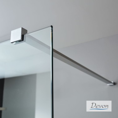 DEVON IWIS WALK-IN, ΚΑΜΠΙΝΑ ΣΤΑΘΕΡΟ ΚΡΥΣΤΑΛΛΟ, CLEAN GLASS, BLACK BRUSHED PVD, 100 (96-98), ΎΨΟΣ: 200 CM, IW 100C-111