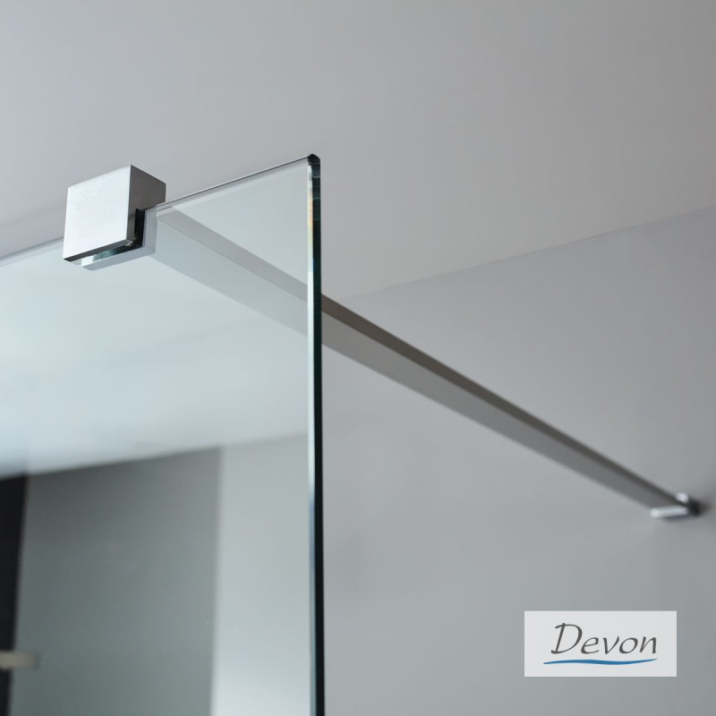 DEVON IWIS WALK-IN, ΚΑΜΠΙΝΑ ΣΤΑΘΕΡΟ ΚΡΥΣΤΑΛΛΟ, CLEAN GLASS, BLACK BRUSHED PVD, 100 (96-98), ΎΨΟΣ: 200 CM, IW 100C-111