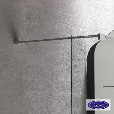DEVON IWIS WALK-IN, ΚΑΜΠΙΝΑ ΣΤΑΘΕΡΟ ΚΡΥΣΤΑΛΛΟ, CLEAN GLASS, WHITE MATT, 100 (97-99), ΎΨΟΣ: 200 CM, IW 100C-300