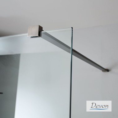 DEVON IWIS WALK-IN, ΚΑΜΠΙΝΑ ΣΤΑΘΕΡΟ ΚΡΥΣΤΑΛΛΟ, CLEAN GLASS, BLACK BRUSHED PVD, 100 (96-98), ΎΨΟΣ: 200 CM, IW 100C-411