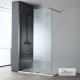 DEVON IWIS WALK-IN, ΚΑΜΠΙΝΑ ΣΤΑΘΕΡΟ ΚΡΥΣΤΑΛΛΟ, CLEAN GLASS, BLACK BRUSHED PVD, 100 (96-98), ΎΨΟΣ: 200 CM, IW 100C-411