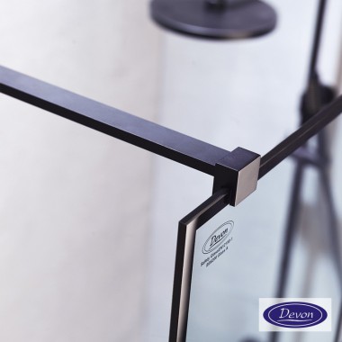 DEVON IWIS DECOR WALK-IN, ΚΑΜΠΙΝΑ ΣΤΑΘΕΡΟ ΚΡΥΣΤΑΛΛΟ, CLEAN GLASS, BLACK MATT, 100 (97-99), ΎΨΟΣ: 200 CM, IW 100DC-400