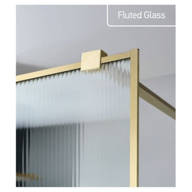 DEVON IWIS FLUTED WALK-IN, ΚΑΜΠΙΝΑ ΣΤΑΘΕΡΟ ΚΡΥΣΤΑΛΛΟ, CLEAN GLASS, GOLD BRUSHED PVD,  70 (66-68), ΥΨΟΣ: 2m,  IW 70FC-211