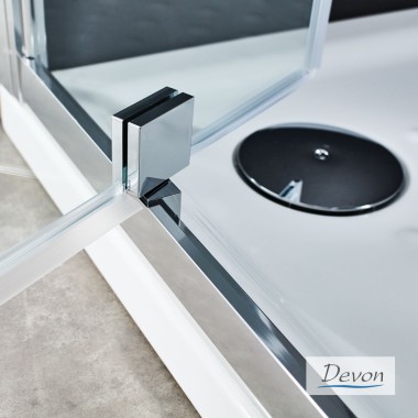 DEVON FLOW PIVOT, ΚΑΜΠΙΝΑ ΝΤΟΥΖΙΕΡΑΣ ΜΕ 1 ΑΝΟΙΓΟΜΕΝΟ, CHROME, 70 (67-71) CM, ΥΨΟΣ: 195 CM, PF 70C-100