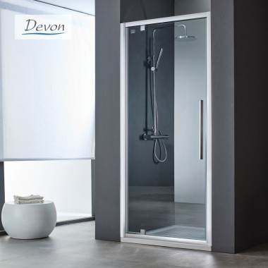 DEVON FLOW PIVOT, ΚΑΜΠΙΝΑ ΝΤΟΥΖΙΕΡΑΣ ΜΕ 1 ΑΝΟΙΓΟΜΕΝΟ, CHROME, 70 (67-71) CM, ΥΨΟΣ: 195 CM, PF 70C-100