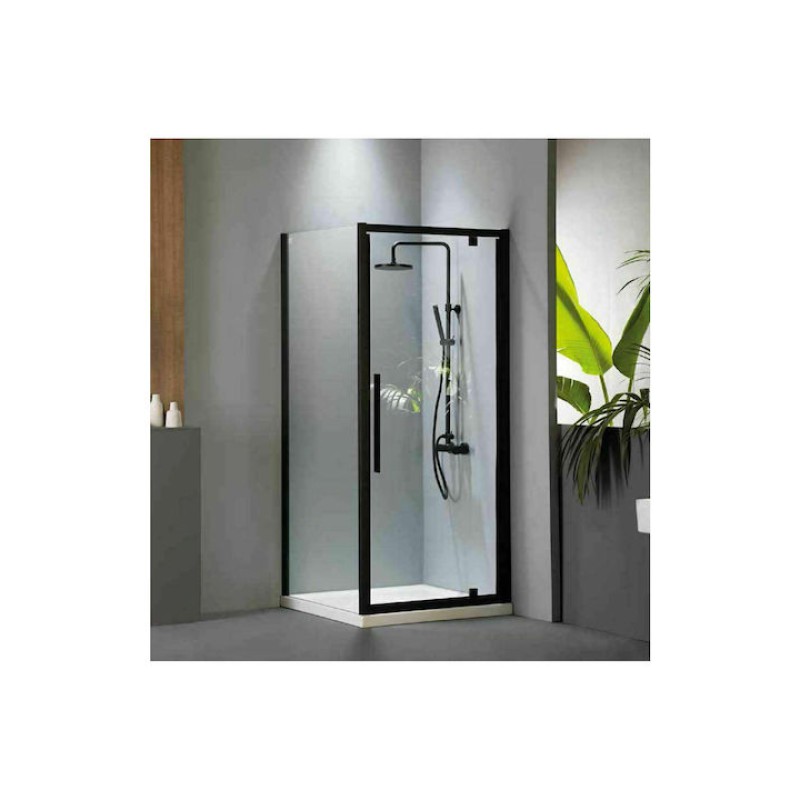 DEVON FLOW PIVOT, ΚΑΜΠΙΝΑ ΝΤΟΥΖΙΕΡΑΣ ΜΕ 1 ΑΝΟΙΓΟΜΕΝΟ, BLACK MATT, 70 (67-71) CM, ΥΨΟΣ: 195 CM, PF 70C-400