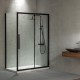 DEVON FLOW SLIDER 1+1, ΚΑΜΠΙΝΑ 1 ΣΤΑΘΕΡΟ ΚΑΙ 1 ΣΥΡΟΜΕΝΟ, CLEAN GLASS, BLACK MATT, 100 (97-101) CM, ΎΨΟΣ: 195 CM, SLF 100C-400