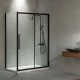 DEVON FLOW SLIDER 1+1, ΚΑΜΠΙΝΑ 1 ΣΤΑΘΕΡΟ ΚΑΙ 1 ΣΥΡΟΜΕΝΟ, CLEAN GLASS, BLACK MATT, 130 (127-131) CM, ΎΨΟΣ: 195 CM, SLF 130C-400