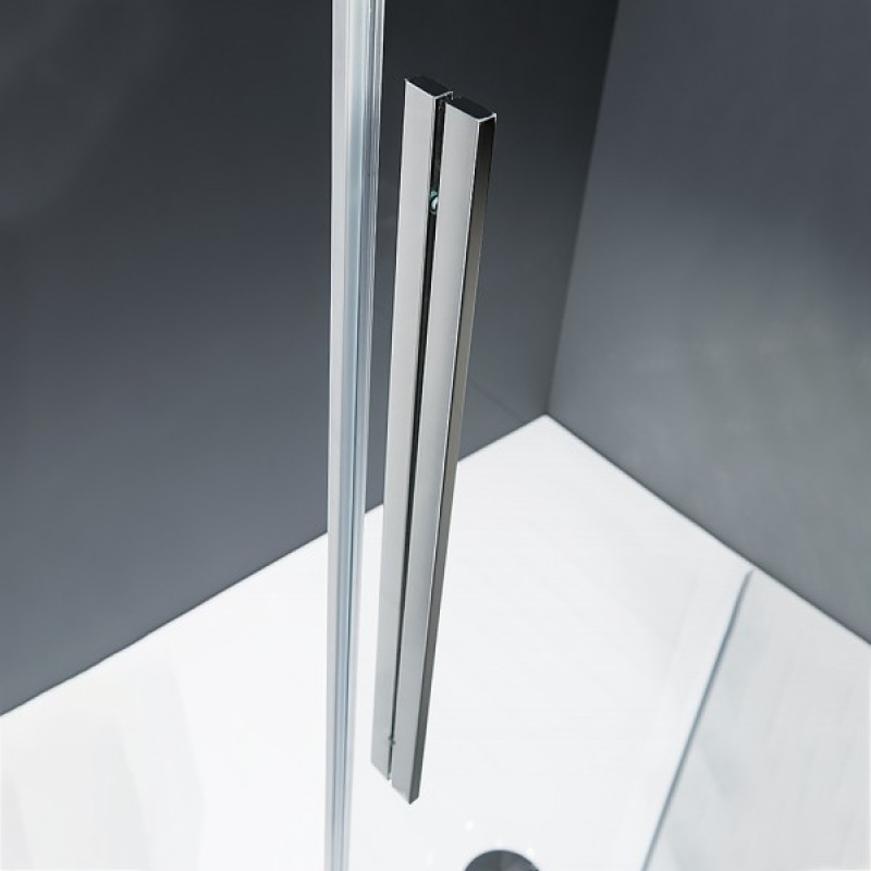 DEVON FLOW SLIDER 2+2, ΚΑΜΠΙΝΑ ΣΤΑΘΕΡΟ ΚΡΥΣΤΑΛΛΟ, CLEAN GLASS, CHROME, 160x195 CM, SLF2F 160C-100
