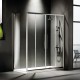 DEVON FLOW SLIDER 2+2, ΚΑΜΠΙΝΑ ΣΤΑΘΕΡΟ ΚΡΥΣΤΑΛΛΟ, CLEAN GLASS, CHROME, 160x195 CM, SLF2F 160C-100