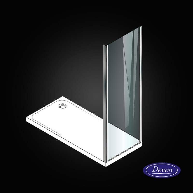 DEVON FLOW SLIDER 1+1, SIDE PANEL, CHROME, 90 (87-89) CM, ΎΨΟΣ: 195 CM, SPF 90C-100