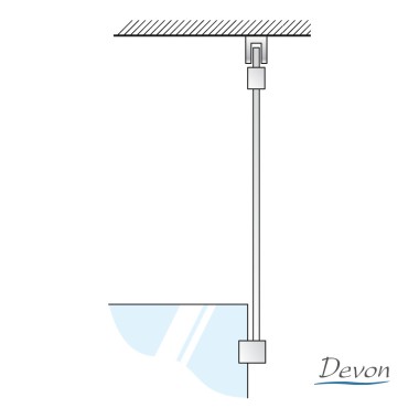 DEVON IWIS WD WALK-IN, ΚΑΜΠΙΝΑ ΣΤΑΘΕΡΟ ΚΡΥΣΤΑΛΛΟ, CLEAN GLASS, CHROME, 100 (97-99), ΎΨΟΣ: 185 CM, WD 100C-100
