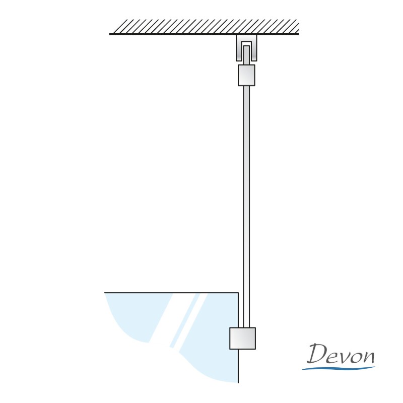 DEVON IWIS WD WALK-IN, ΚΑΜΠΙΝΑ ΣΤΑΘΕΡΟ ΚΡΥΣΤΑΛΛΟ, CLEAN GLASS, CHROME, 100 (97-99), ΎΨΟΣ: 185 CM, WD 100C-100