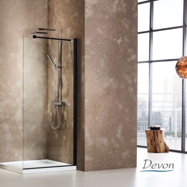 DEVON IWIS WD WALK-IN, ΚΑΜΠΙΝΑ ΣΤΑΘΕΡΟ ΚΡΥΣΤΑΛΛΟ, CLEAN GLASS, CHROME, 100 (97-99), ΎΨΟΣ: 185 CM, WD 100C-100