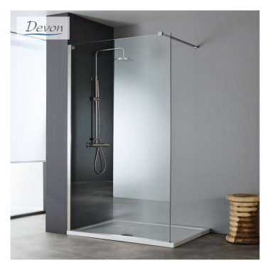  Devon Iwis Walk-in, Καμπίνα Σταθερό Κρύσταλλο, Clean Glass, Inox Brushed, 120 (116-118), Ύψος: 220 cm, IWH 120C-111 