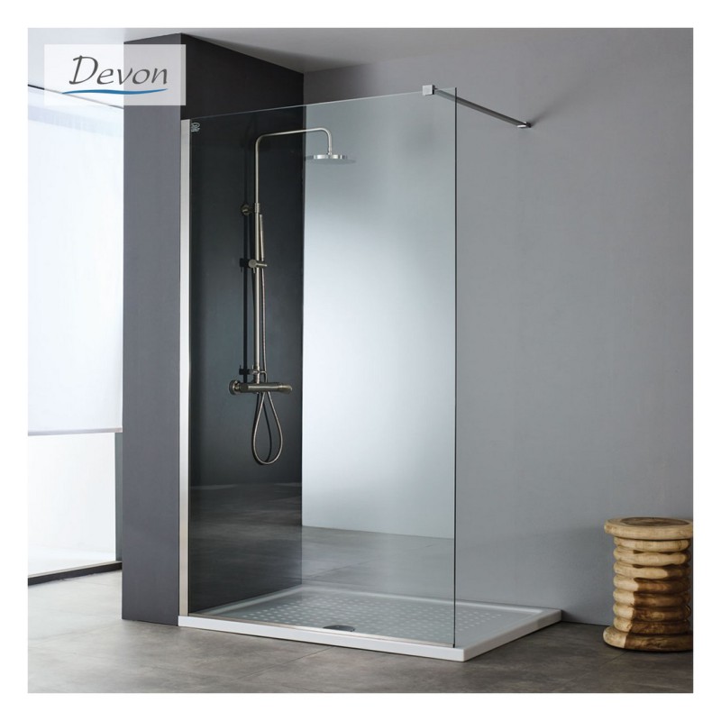 Devon Iwis Walk-in, Καμπίνα Σταθερό Κρύσταλλο, Clean Glass, Inox Brushed, 120 (116-118), Ύψος: 220 cm, IWH 120C-111 