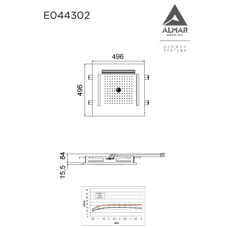 Almar Easy Light,Κεφαλή Χρωματοθεραπείας Temotion Icicle Gold Brushed (PVD) E044302-211