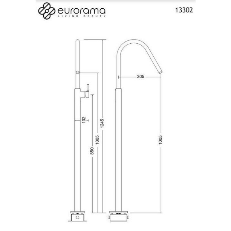 EURORAMA FLUSH ΕΠΙΔΑΠΕΔΙΑ ΜΠΑΤΑΡΙΑ ΝΙΠΤΗΡΑ ΜΕ ΠΕΡΙΣΤΡΕΦΟΜΕΝΟ ΡΟΥΞΟΥΝΙ INOX FINISH 