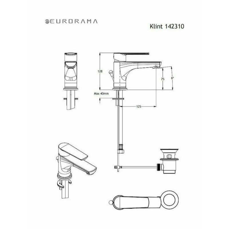 EURORAMA KLINT ΜΠΑΤΑΡΙΑ ΝΙΠΤΗΡΑ ΜΠΑΝΙΟΥ CHROME