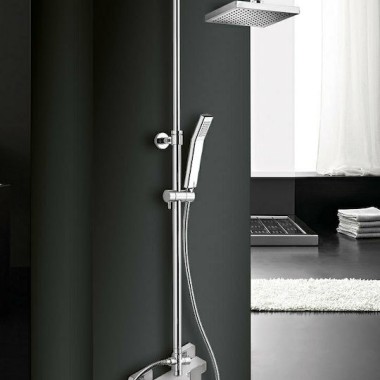 EURORAMA QUADRA ΣΤΗΛΗ ΝΤΟΥΣ ΣΤΑΘΕΡΟΥ ΥΨΟΥΣ 110CM 2 ΕΞΟΔΩΝ CHROME, 144066-100
