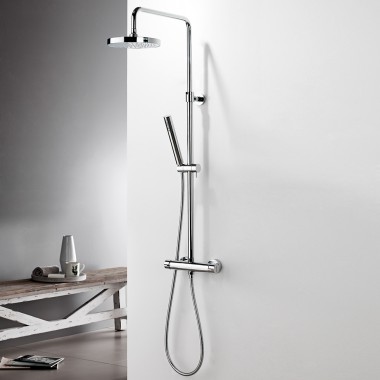  EURORAMA CHARMA FIXED HEIGHT SHOWER COLUMN 110CM 2 OUTLETS CHROME